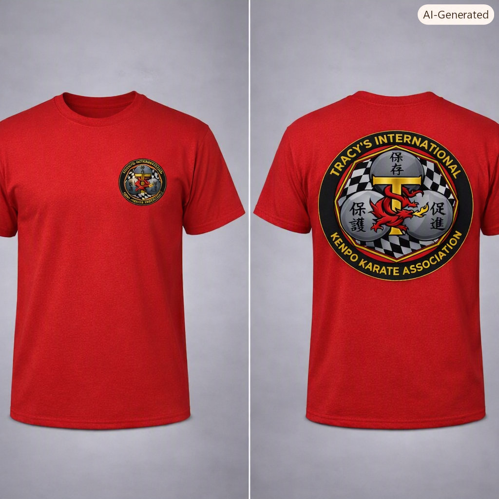 NEW DESIGN DESIGN TIKKA EMBLEM -Tracy's International Kenpo Karate Association T-Shirt