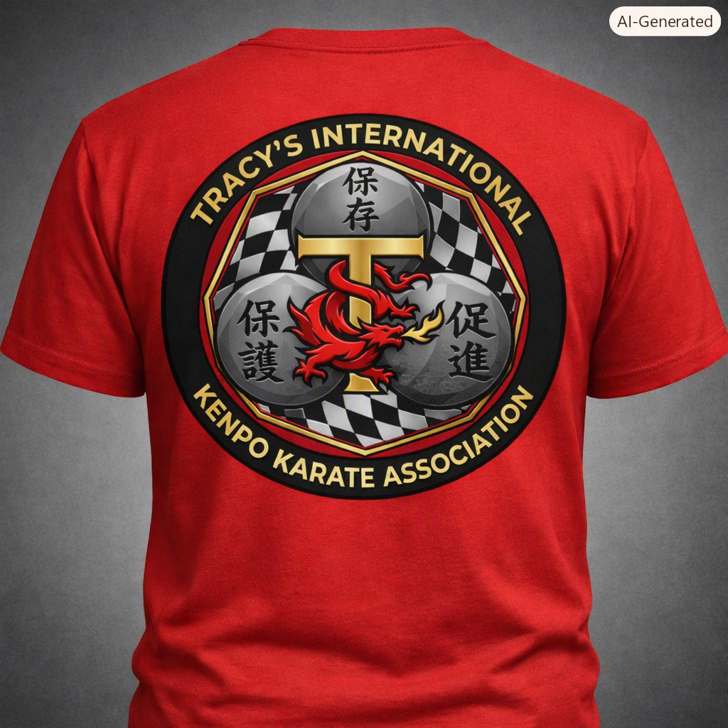 NEW DESIGN DESIGN TIKKA EMBLEM -Tracy's International Kenpo Karate Association T-Shirt