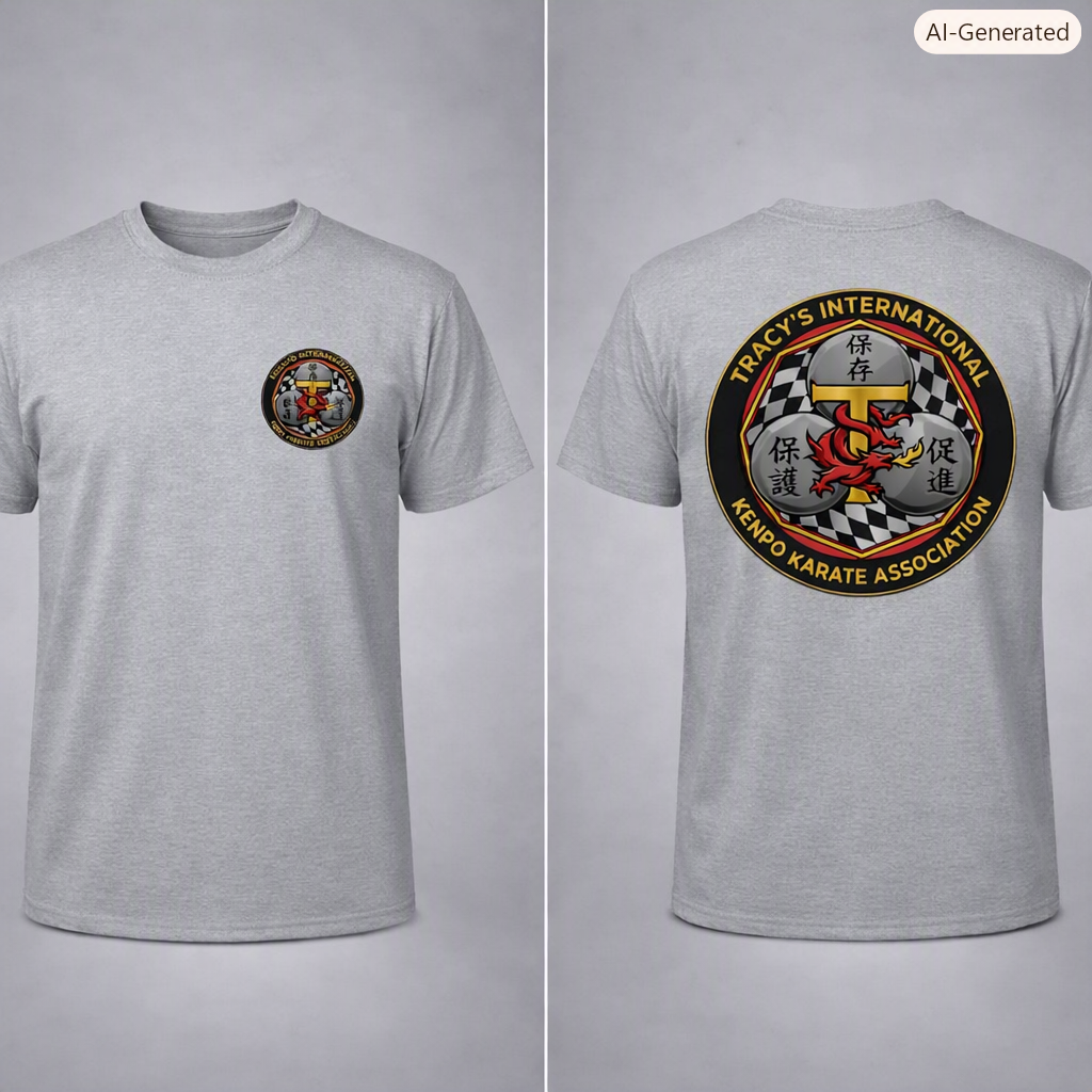 NEW DESIGN DESIGN TIKKA EMBLEM -Tracy's International Kenpo Karate Association T-Shirt