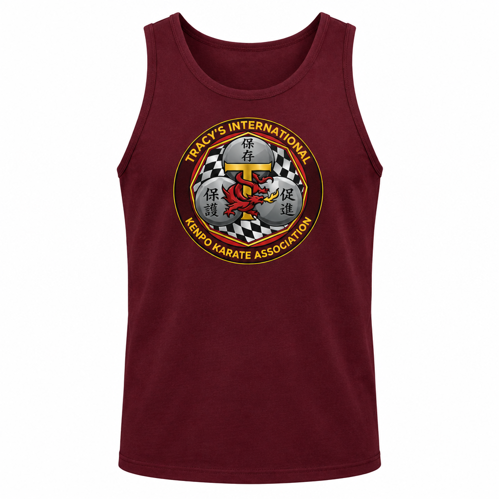 Burgundy TIKKA MODERN tank top mockup