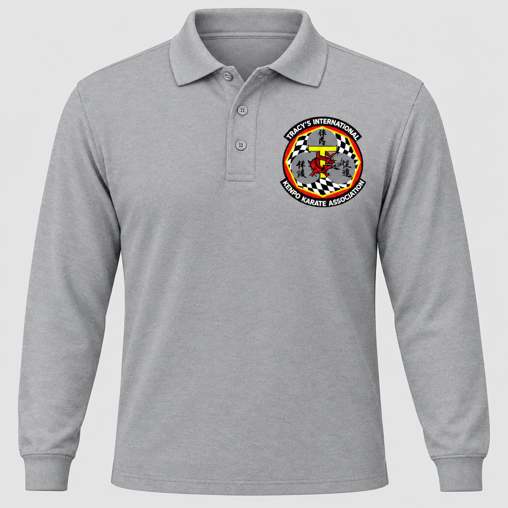 Silver Original TIKKA long-sleeve polo with the original emblem on the front chest.