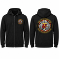 Black full-zip cotton-poly hoodie with TIKKA MODERN logo on the front left chest area and larger logo on the back.