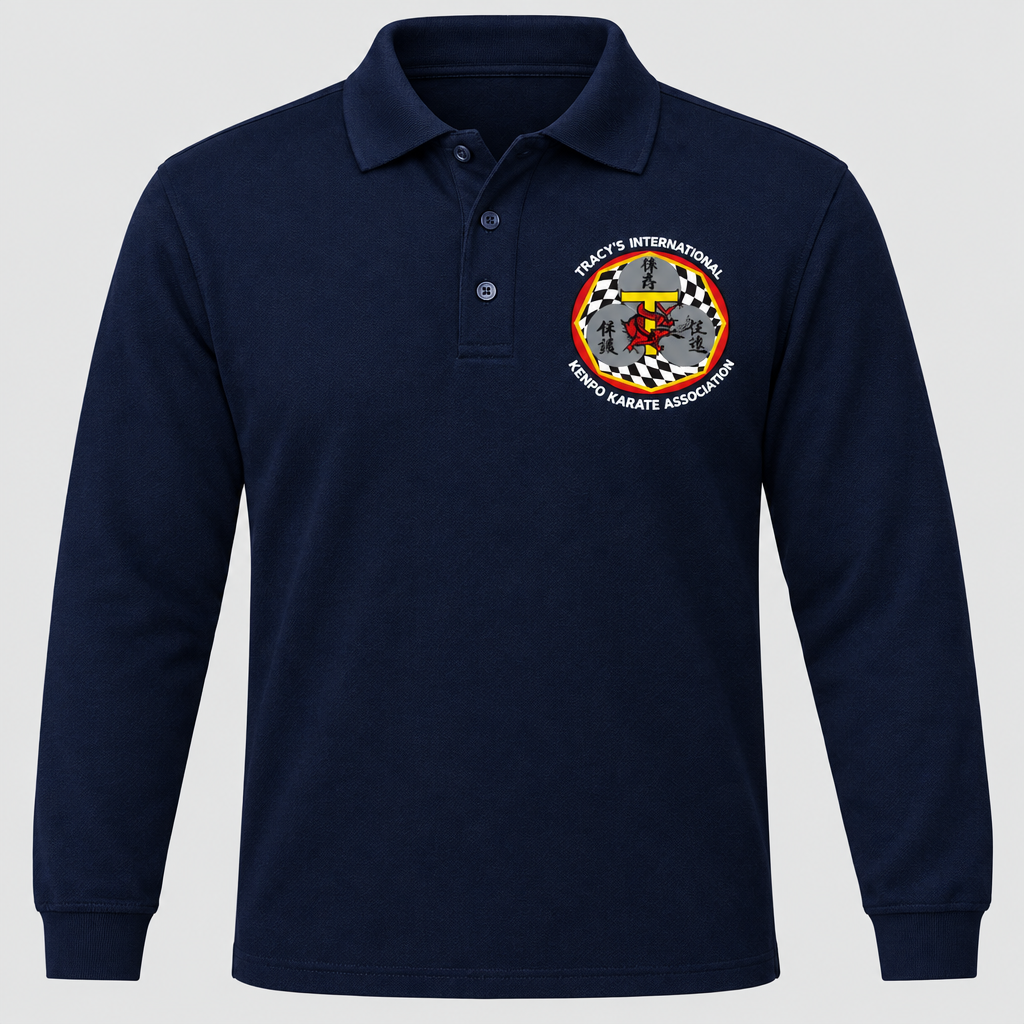 Navy Original TIKKA long-sleeve polo with the original emblem on the front chest.