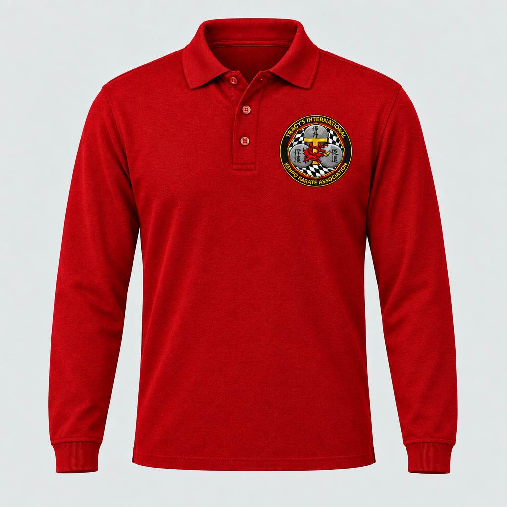 Red TIKKA Modern long-sleeve polo with the Modern emblem on the front chest.